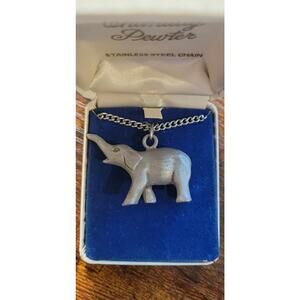 Chantilly pewter Vintage elephant necklace